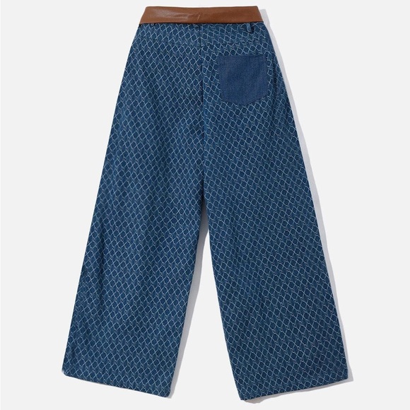 AELFRIC EDEN LEATHER WAIST UNISEX BAGGY JEANS Men’s Size 32 Women’s Size 12 NWT - Picture 5 of 7